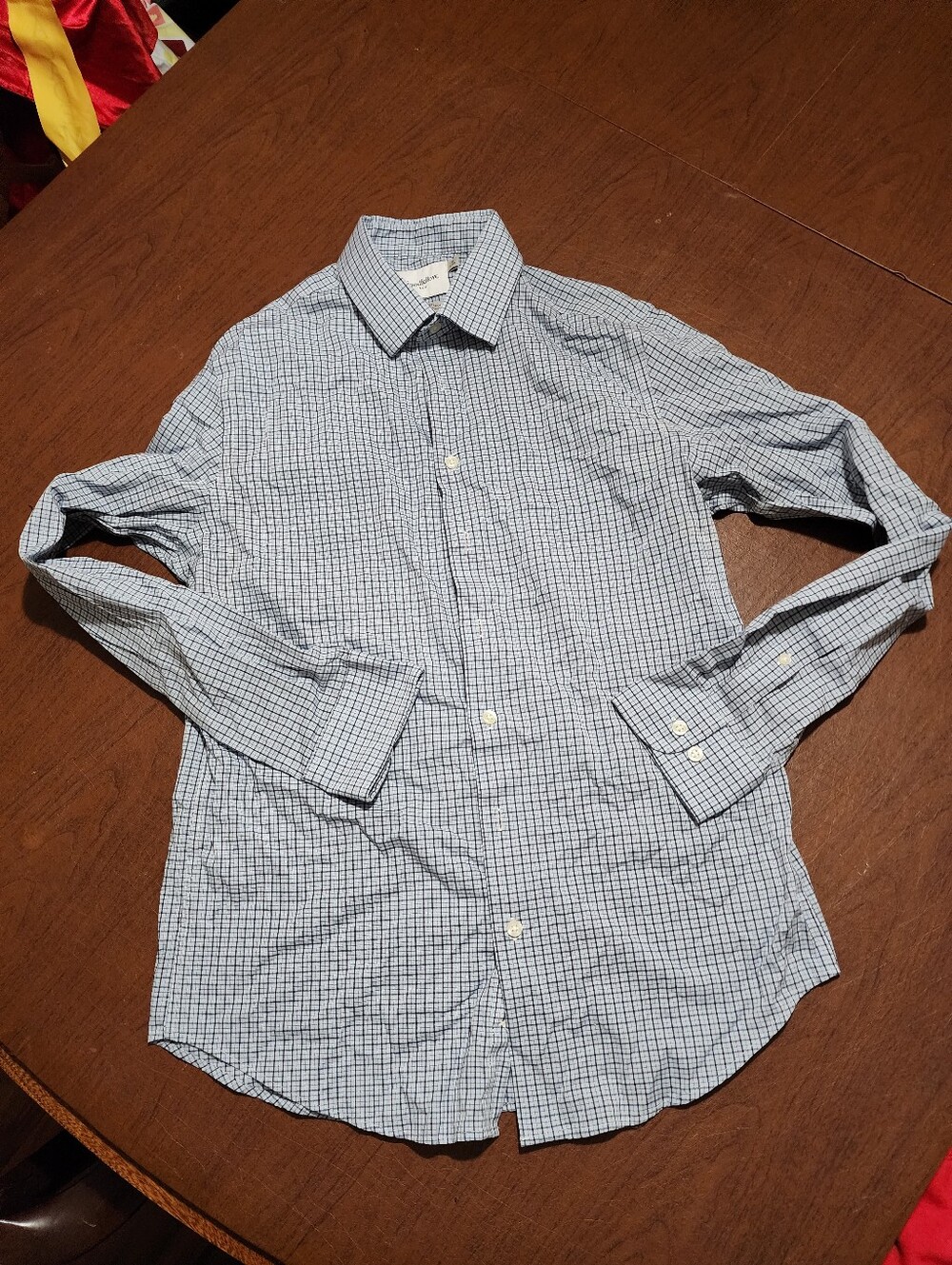 Goodfellow & Co Blue and White Checked Dress Shirt